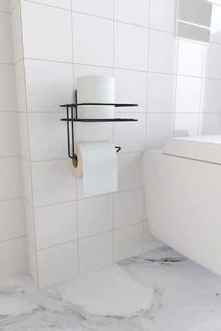 Eva Metal Tasarim Yapışkanlı Tuvalet Kağıtlığı Tutacağı Askı Mat Siyah