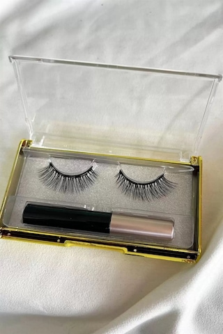 Caş Dekorasyon Manyetik Eyeliner'lı Mıknatıslı Doğal İpek Takma Kirpik 001 Yoğun