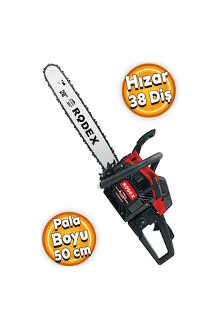 Rodex Rdx2504 Benzinli Hızar Ağaç Kesme Motoru 50 Cm 38 Diş