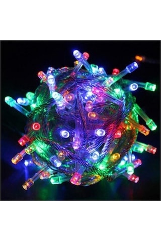 Led Işık Karışık Renkli 10 Metre Eklemeli Şefaf Kordon Fişli Çok Renkli