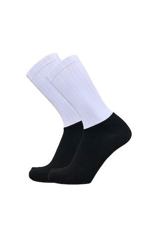 Geeksen Spor Çorabı - Nefes Alabilir, Kaymaz, Erkek Ve Kadın İçin Konforlu Bisiklet & Koşu Çorabı Siyah - Beyaz