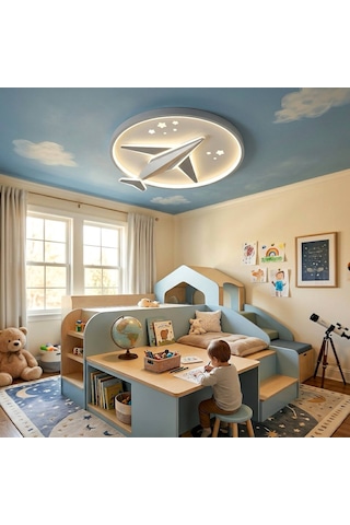 Skyjet 50 Cm Kumandalı Led Avize - Gece Lambası Modlu 48w Beyaz