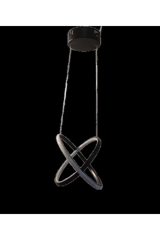 Dmr Çapraz Çift Halka Sarkıt Led Avize Siyah Kasa Üç Renk 6500k/4000k/3000k Beyaz Ilık/beyaz/sarı Çok Renkli