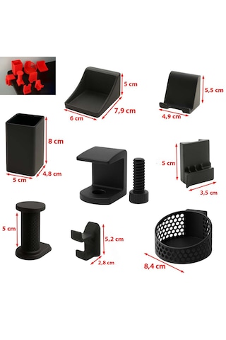 Özel 3d Baskı 8 Li Modüler Masa Düzenleyici Tak Çıkar Değiştirilebilir Düzenleyici Siyah