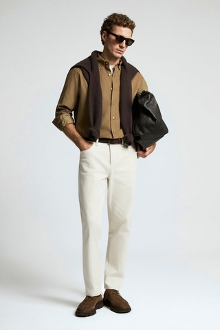 Lufian Drew Erkek Basic Gömlek Regular Fit Deve Tüyü Deve Tüyü 112010688100440 Kahverengi