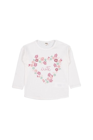 Civil Baby Cute Çiçek Baskılı 6-18 Ay Sweatshirt - Ekru