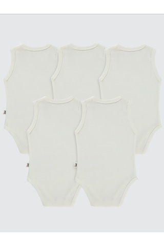Civil Baby Bebek 5'li Çıtçıtlı Badi 3-9 Ay Beyaz Beyaz