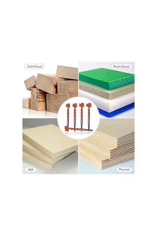 Mufunye Ahşap Delme Aleti Seti 16-25mm: Uzun Hançerli Karbür Ahşap Delici, Kapı Kilit Delikleri İçin 5'li Takım Diğer