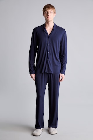 Defacto Regular Fit Düğmeli Uzun Kollu 2li Pijama Takımı I8197ax26aunv135 Lacivert-nv135