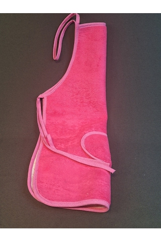 Peluş Mutfak Önlüğü / Su Geçirmez Pembe Ve Sarı Başak Ev Tekstili