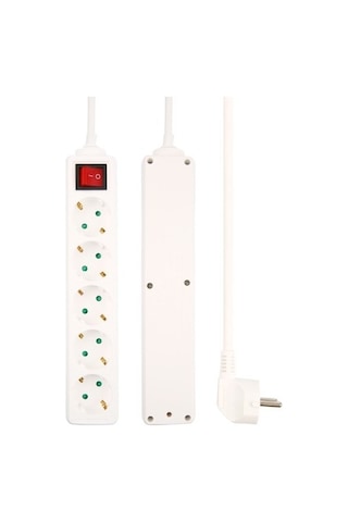Philips SPS1050A/51 Tam Bakır Kablolu 5'li Çocuk Korumalı Priz 2 Metre Beyaz