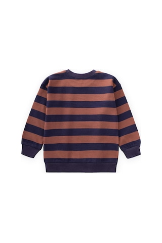 Cigit Çizgili Triko Sweatshırt 2-12 Yaş Lacivert Kahve Lacivert Kahve