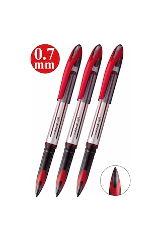 Kırmızı Pilot Kalem 3 Adet Uniball Air 0.7 Mm Roller Pilot Kalem Uba-188-l Broad Roller Uçlu Likit Mürekkepli Kalem