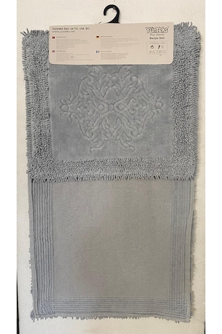 Pamuk Makarna Tufting 2'li Klozet Takımı , Banyo Seti , Damask, G