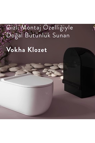 Mat Siyah Asma Klozet, Kanalsız Ve Şık Tasarım Açık Bej