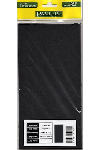 Pacific Yapışkanlı Keçe 120Mmx240Mm Siyah Pacific Yapışkanlı Keçe 120Mmx240Mm Siyah