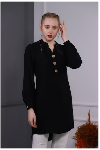 Gabria Kadın Düğmeli Tunik Siyah
