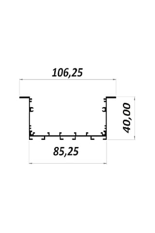 Led Kanal Profil Alüminyum Sıva Altı Kasa 1 Metre 2270 Sa 85x40mm Opak Pleksi Yan Kapak Ve Montaj Yayı Dahil