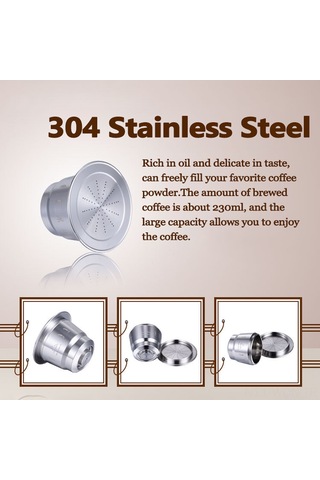 Neevoyu Nespresso U Citiz Pixie Uyumlu 3.5g Kapasiteli Paslanmaz Çelik Tekrarlı Kullanım Kahve Kapsülü Filtre Bardak Hxnes-5 Diğer