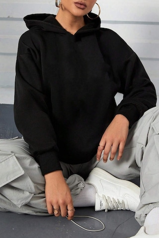 Unisex Oversize 1898 Brooklyn Baskılı Sweatshirt Siyah