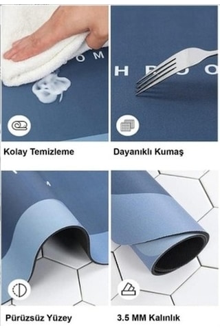 Periboia Süper Emıcı Banyo Paspası Çok Renkli