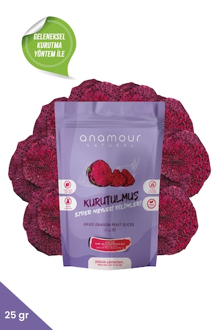 Anamour Natural Ejder Meyvesi Kurusu Cips Ejder Meyvesi Şekersiz 25 G