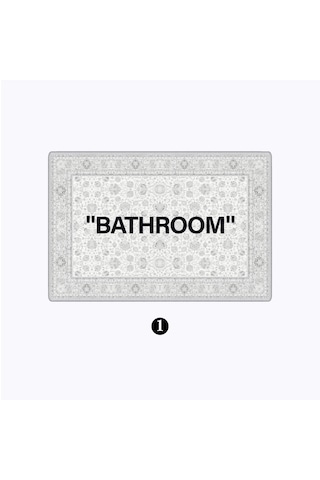 Evaşk Banyo Paspası İpeksi Kadifemsi Halı Yüzey Kaymaz Taban 40x60 BM01940B Beyaz