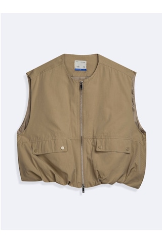 LTB Crop Hakim Yaka Bej Yelek Bej