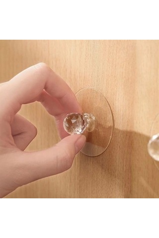 2 Adet Kristal Kendiliğinden Güçlü Yapışkanlı Kulp Askısı Tutma Kolu 4767 Çok Renkli