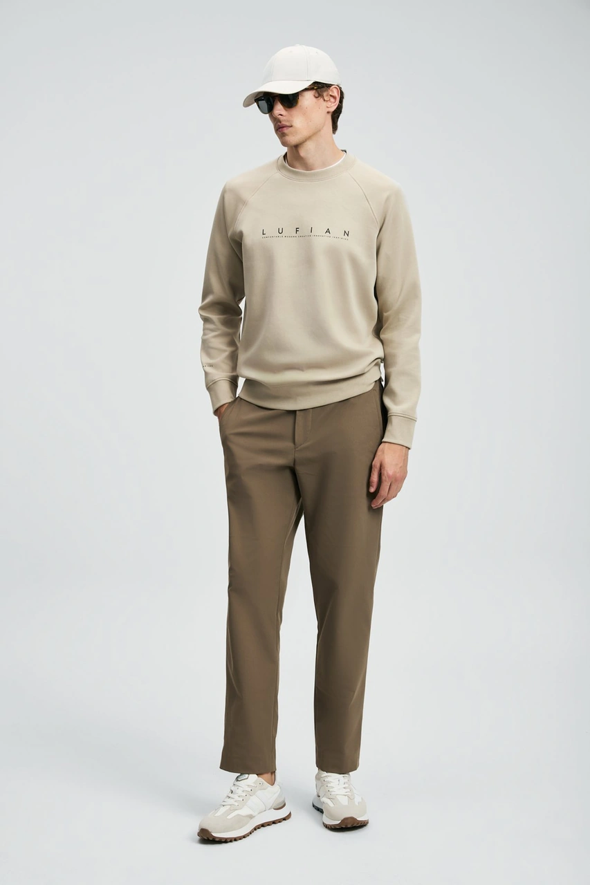 Lufian Erkek Cooper Sweatshirt 112030177 Bej Bej