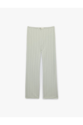 Koton Pamuklu Beli Lastikli Slim Fit Çizgili Pijama Altı Mınt 6slk40063mk Mint