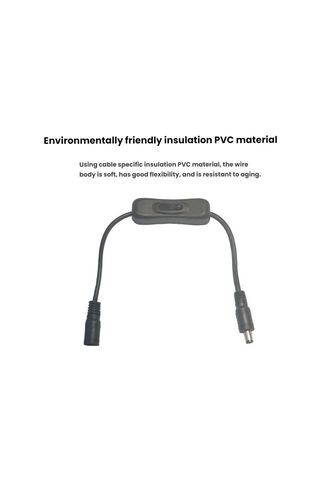 Sones 2 Adet 5,5x2,1 Mm Erkek Dişi Bağlantı Kablosu Dc Anahtar Kablosu 304 Anahtar Güç Kablosu Siyah