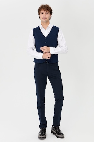 Erkek V Yaka İnce Triko Yelek İndigo İndigo