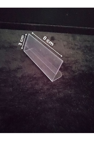 10 Ad Şeffaf Plastik Etiketlik İsimlik 8x3 Cm Kartvizitlik Ayaklı