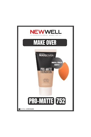 New Well Makeover Pro-matte Foundatıon 752 - Makyaj Süngeri Hediye 001 C