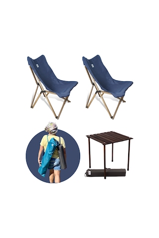 Bag The Joy Ahşap Masa Sandalye Seti Antrasit-lacivert-50 50 50cm Kahverengi - Lacivert