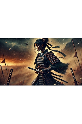 Ti-play Kadın Shogun Lider 60x90cm Modern Samuray Pvc Çerçevesiz Tablo