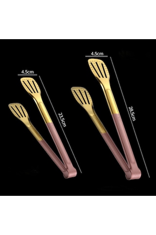 Youmex 2 Adet Çelik Mangal夹ı 23.5cm+28.5cm - Ahşap Kolu, Anti- Paslanmaz, Ev Ve Mangal İçin Et/atıştırmalık Tutucu Çok Renkli