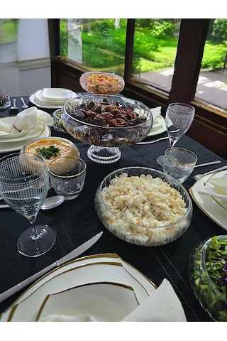 Kesme Kristal Yuvarlak Ayaklı Sunumluk Kase 24 Cm Salata Sunum Kasesi
