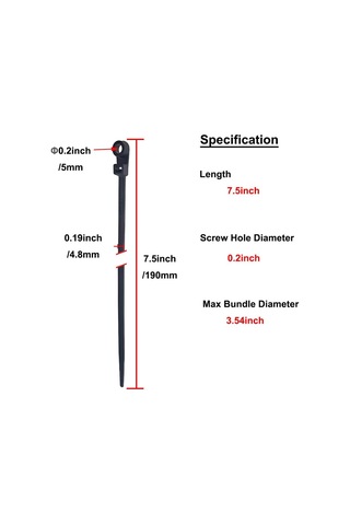 Vida Delikli Plastik Bağlar 100 Paket 7.5 İnç Montaj Kafası Elektrik Zip Bağları 50 Lbs, Uv Siyah