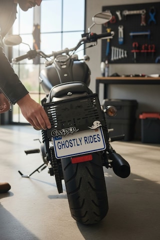 Motorsiklet Casper Plakalık Kırmızı Kabartmalı Krom Yazı 1 Adet Motor Plakası