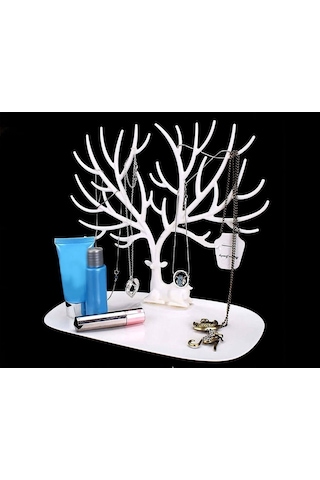 Beyaz Geyik Tasarımlı Takı Mücevher Standı 5060 Çok Renkli