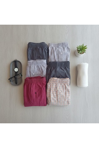 Bonbon Erkek 6'lı Paket Karışık Renk Dokuma Kumaş Boxer 001-005 0070-no:5bb2652 Çok Renkli