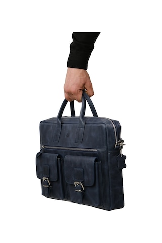 Mft Leather Hakiki Deri Laptop El Çantası Loreen 2230 Tiguan Lacivert