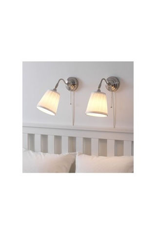 Ikea Årstıd Duvar Lambası, Beyaz-nikel Kaplama, 38 Cm