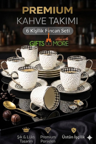 100cc 6lı Fincan Kabartma Silver Beyaz - Gümüş