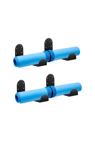 Vkemall Demir Çok Amaçlı Duvarlı Askı, 4 Adet, Yoga Matı-snowboard-surfboard Saklama, Vida İle Sabitlenir, Sağlam Montaj Siyah