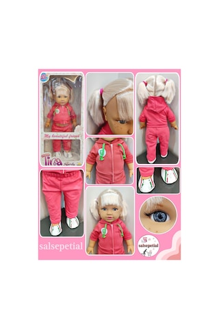Büyük Boy Et Bebek 46cm Kokulu Kutulu Model Bebek Eşofmanlı Tina Bebek 46cm Pembe