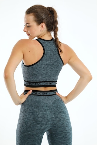 Maraton Active Slimfit Kadın Bisiklet Yaka Kolsuz Basic Petrol Bra 813076-Petrol