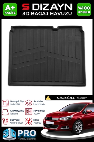 S-dizayn Citroen C4 3d Pro Bagaj Havuzu 2010-2018 A+ Kalite